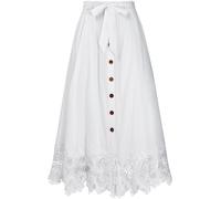 Joe Browns Joe Browns Beautiful Button Front Lace Trim Skirt Blanc 38