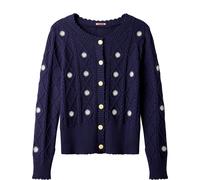 Joe Browns Joe Browns Blue Daisy Cable Knit 100% Cotton Cardigan