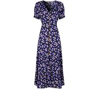 Joe Browns Joe Browns Blue Petite Puff Sleeve V-Neck Midi Dress Blue EU 36 Petite (UK 8 P)