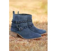 Joe Browns Joe Browns Blue Side Zip Suede Studded Ankle Boots