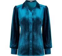 Joe Browns Joe Browns Blue Stretchy Velour Blouse