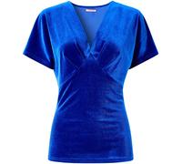 Joe Browns Joe Browns Blue Velour V-Neck Blouse