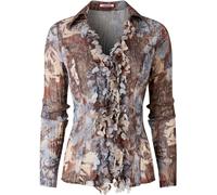 Joe Browns Joe Browns Grey Autumn Print Ruffle Blouse