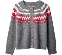Joe Browns Joe Browns Grey Fairisle Pattern Toggle Cardigan