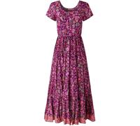 Joe Browns Joe Browns Purple Heidi Crinkle Cotton Border Print Dress Purple EU 40 (UK 12)