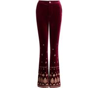 Joe Browns Joe Browns Red Embroidered Velvet Flared Trousers