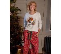 Joe Browns Joe Browns Red Festive Robin Cuffed Pyjamas Set