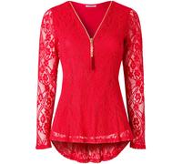 Joe Browns Joe Browns Red Jersey Lined Stretchy Lace Blouse