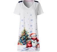 Joe Browns Joe Browns White Snowman Festive Jersey Nightie