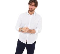 Joe Browns Lightweight Summery Linen Blend Long Sleeve Shirt Chemise à Bouton Bas, Blanc, L Homme