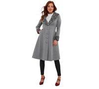 Joe Browns Animal Print Faux Fur Trim Long Coat Manteau, Gris, 36 Femme