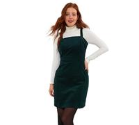Joe Browns Cutout Hem Cord Pinafore Mini Dress Robe décontractée, Vert foncé, 44 Femme
