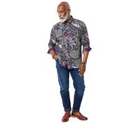 Joe Browns Paisley Print Long Sleeve Shirt Chemise, Violet, XL Homme