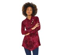 Joe Browns Pleated V-Neck Jersey Tunic Top Maillot de Tunique, Rouge, 40 Femme
