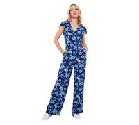 Joe Browns Pull-on Floral Print V-Neck Jumpsuit Pantalon décontracté, Bleu, 42 Petite Femme