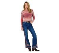 Joe Browns Relaxed Fit Crew Neck Jumper Pull, Orange, 38 Femme