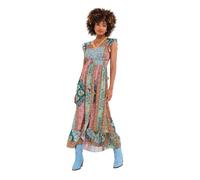 Joe Browns Robe Longue en Patchwork avec détails en Dentelle pour Femme, Bleu, 46
