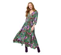 Joe Browns Robe Longue Florale Vintage bohème d'automne, Vert, 38
