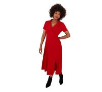 Joe Browns Robe midi Vintage avec col et Boutons sur Le Devant, Rouge, 34 Femme
