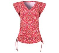 Joe Browns Ruffle Sleeve Rouched Jersey Top T-Shirt, Rouge, 42 Femme