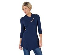Joe Browns Shawl Neck Asymmetric Long Sleeve Tunic Maillot de Tunique, Bleu Marine, 46 Femme