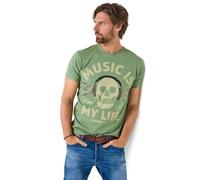 Joe Browns Skull Music Graphic Tee T-Shirt, Sauge, M Homme