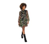 Joe Browns Statement Floral Embroidered Mesh Mini Dress Robe, Noir, 46 Femme