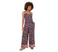 Joe Browns Strappy Floral Border Print Jumpsuit Salopette, Bleu Marine, 38 Femme