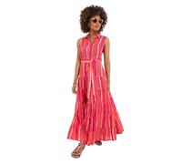 Joe Browns Striped Sleeveless Button Through Maxi Shirt Dress Robe, Rose, 40 Femme