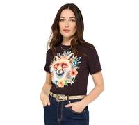 Joe Browns Autumnal Fox Crew Neck Short Sleeve Graphic T-Shirt, Noir, 38 Femme