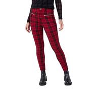 Joe Browns Tartan Check Zip Detail Skinny Trousers Pantalon décontracté, Rouge, 38 Femme