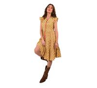 Joe Browns Tassel Detail Floral Frilly Sleeve Mini Dress Robe, Jaune, 40 Femme