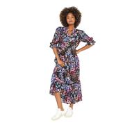Joe Browns Tiered Georgette Autumn Floral Midi Dress Robe, Noir, 42 Femme