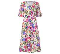 Joe Browns Vibrant Floral Wide Sleeve Dress Robe, Blanc, 44 Femme