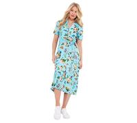 Joe Browns Vintage Collar Butterfly Print Knee-Length Dress Robe, Bleu, 40 Femme