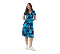 Joe Browns Winter Floral Wrap Front Knee-Length Jersey Dress Robe, Bleu, 44 Femme