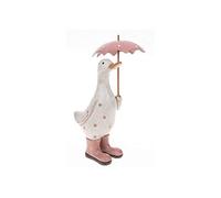 Joe Davies Figurine de Canard à Pois avec Parapluie et Bottes Wellington Rose