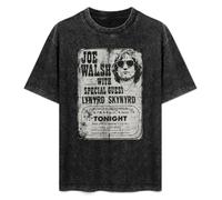 Joe Walsh Music Concert Tour Mens Casual Cotton Tees Tops T-Shirt Black L