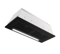 JOEAONZ Ventilateur d'échappement de cuisine intégré, 76,2 cm, 600 CFM, acier inoxydable noir mat, avec bouton d'éclairage LED long avec filtre déflecteur, hotte de cuisine avec canalisation/sans