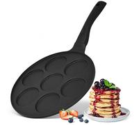 joeji& 39 s Kitchen Poêle à Crêpe Pancakes Blinis - 7 trous en Aluminium Antiadhésif - Poele a Crepe induction ou gaz de 2 CREPIERE