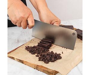 Joeji's Couteau de Cuisine en Acier Inox 17 cm - Couperet Style Asiatique Chinois Japonese avec Manche Durable et Ergonomique - Hachoir de Viande, Poulet, Légumes - Couteau Cuisine Professionale