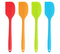 Joeji's Kicthen Spatule en Silicone Lot de 4 Ustensiles de Pâtisserie Colorés Orange Bleu Vert Rouge Antidérapant Anti-Rayures Silicone Spatule de Cuisine Lot de 4