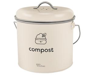 joeji's Kitchen Bac à Compost 3,5 l - Compost de Cuisine Compact filtres à Charbon - Bac de compostage intérieur en Acier galvanisé - Solution de Recyclage Alimentaire inodore - Idéal Les déchets