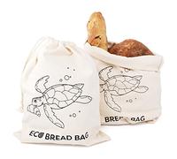 Joeji's Kitchen Bread Bag Lot de 2 sacs à pain en tissu coton pour vos pâtisseries - 30 x 40 cm Sac baguette écologique Zéro déchet