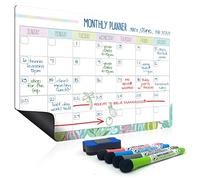 Joeji's Kitchen Calendrier Magnetique Frigo Planning - Tableau Magnetique Frigo Avec 4 Marqueurs Et Gomme - Pour Planifier Les Repas Et Listes De Courses (Mensuel)
