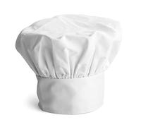 joeji's Kitchen Chapeau de Chef Blanc pour Homme, Femme, Enfant, Taille réglable avec Bande élastique - Lot de 1 Chapeau de Cuisine en Polycoton Respirant et évacuant l'humidité, Blanc, L