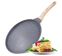 Joeji's Kitchen Crêpière poele ceramique 26cm Induction - Antiadhésive poele pour Crêpes & Pancakes - Compatible Gaz & Induction - Manche Confortable Bakélite - Aluminium Léger