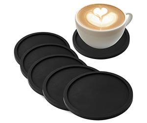 Joeji's Kitchen Dessous de Verre Lot de 8 - Boisson en Tasse Ronde Silicone sous-Verres pour Boissons - Antidérapant sous Tasse Verre pour Tasses à café, Verres à vin, bière et Bouteilles…