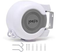 Joeji's Kitchen Fil à Linge rétractable 2x15 mètres Étendoir à Linge Solide pour extérieur Corde a Linge avec vis Crochets et Instructions Etendoir à Linge Exterieur Interieur