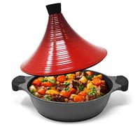 Joeji's Kitchen Grand Plat à Tajine en Aluminium - Plat à Tajine Marocain Antiadhésif de 28 cm pour une Cuisson Lente, Savoureuse et Tendre - Tajine à Induction, Gaz et Vitrocéramique
